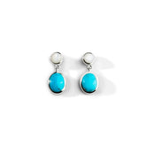 Colorful Life Short Drop Earrings, Sterling Silver, Turquoise, Mother of Pearl