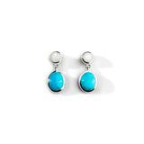 Colorful Life Short Drop Earrings, Sterling Silver, Turquoise, Mother of Pearl