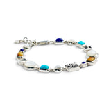 Colorful Life Bracelet, Solid Blocks, Sterling Silver, Gemstones