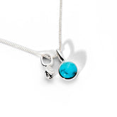 Colorful Life Necklace, Solid Sterling Silver, Treated Turquoise