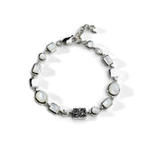 Colorful Life Bracelet, Solid Blocks, Sterling Silver, Mother of Pearl