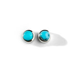 Colorful Life Stud Earrings, Sterlings Silver, Treated Turquoise
