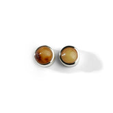 Colorful Life Stud Earrings, Sterling Silver, Amber