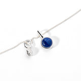 Colorful Life Necklace, Solid Sterling Silver, Lapis Lazuli