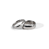 Vow Band, Solid Sterling Silver, Platinum Vermeil, 7mm