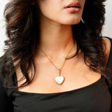 Colorful Life Croissant Necklace, Sterling Silver, Gold Vermeil, Mother of Pearl