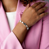 Colorful Life Bracelet, Solid Blocks, Sterling Silver, Mother of Pearl