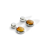 Colorful Life Short Drop Earrings, Sterling Silver, Amber, Mother of Pearl