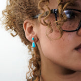 Colorful Life Earrings, Sterling Silver, Treated Turquoise