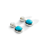 Colorful Life Short Drop Earrings, Sterling Silver, Turquoise, Mother of Pearl
