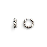 L'Amour Croissant Hoop Earrings, Sterling Silver