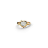 L'Amour Croissant Ring, Sterling Silver, Gold Vermeil, Mother of Pearl