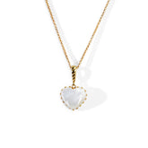 Colorful Life Croissant Necklace, Sterling Silver, Gold Vermeil, Mother of Pearl