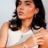 Maldiva Palm Necklace, Solid Sterling Silver