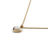 L'Amour Croissant Necklace, Sterling Silver, Gold Vermeil, Mother of Pearl