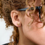 Colorful Life Stud Earrings, Sterling Silver, Amber