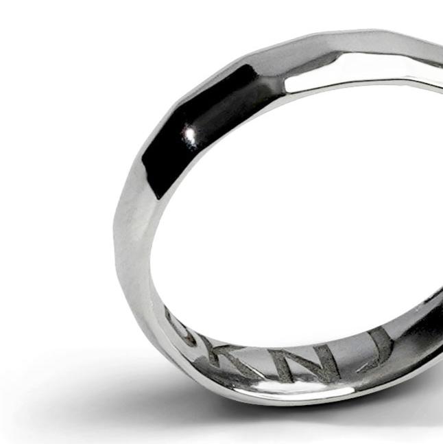 Vow Band, Solid Sterling Silver, Platinum Vermeil, 4mm