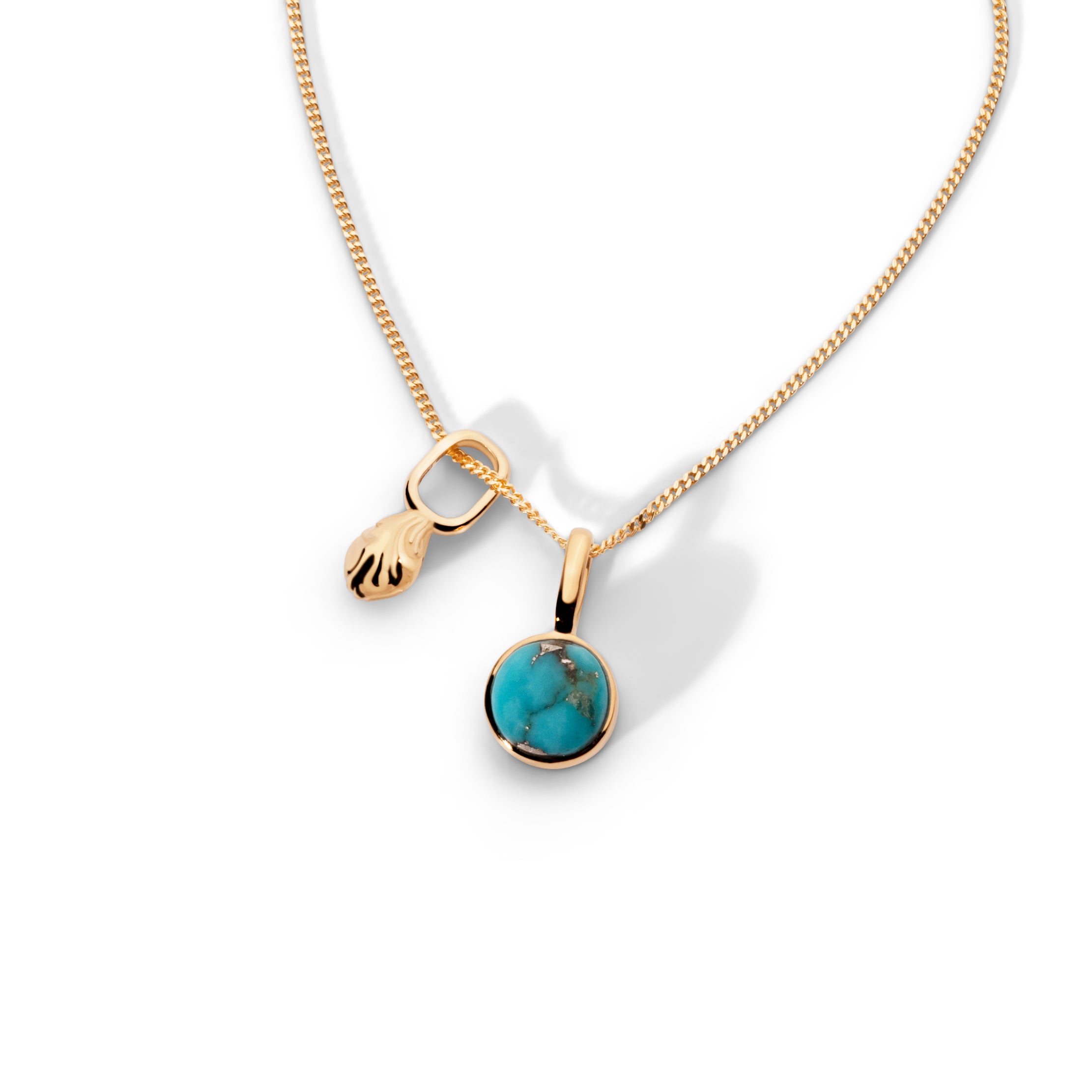 Colorful Life Necklace, Gold Vermeil, Sterling Silver, Treated Turquoise