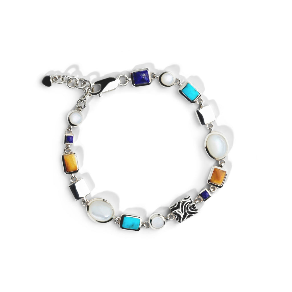 ブレスレット LANARCHIVE Silver Ball Half Gemstone Bracelet 투플랜[LAN ARCHIVE] Silver Ball Half Gemstone Bracelet