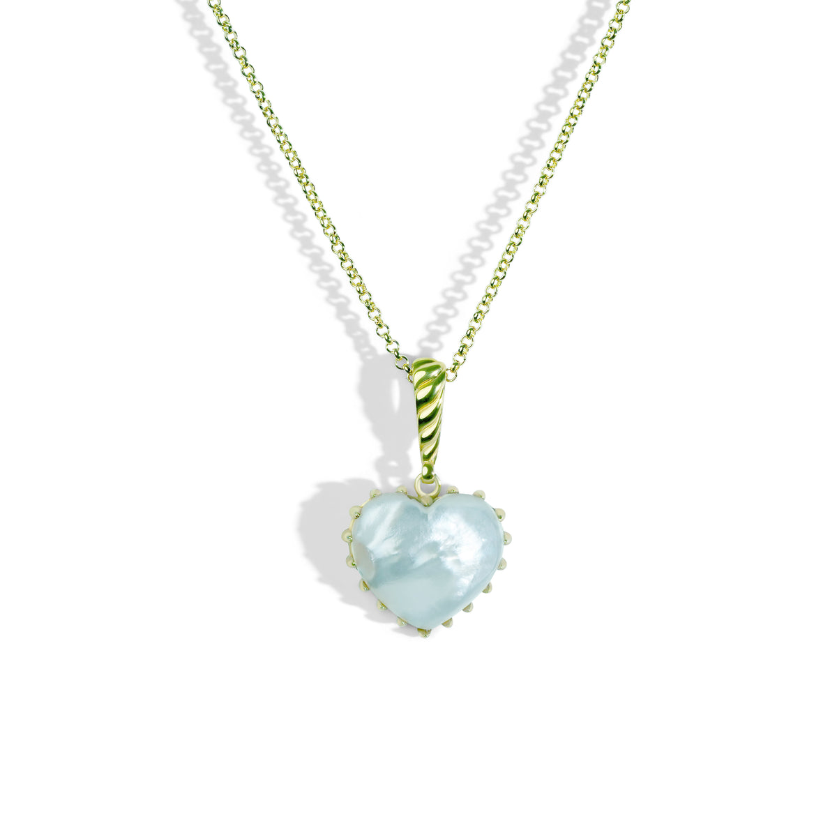 Colorful Life Croissant Necklace, Sterling Silver, Gold Vermeil, Mother of Pearl
