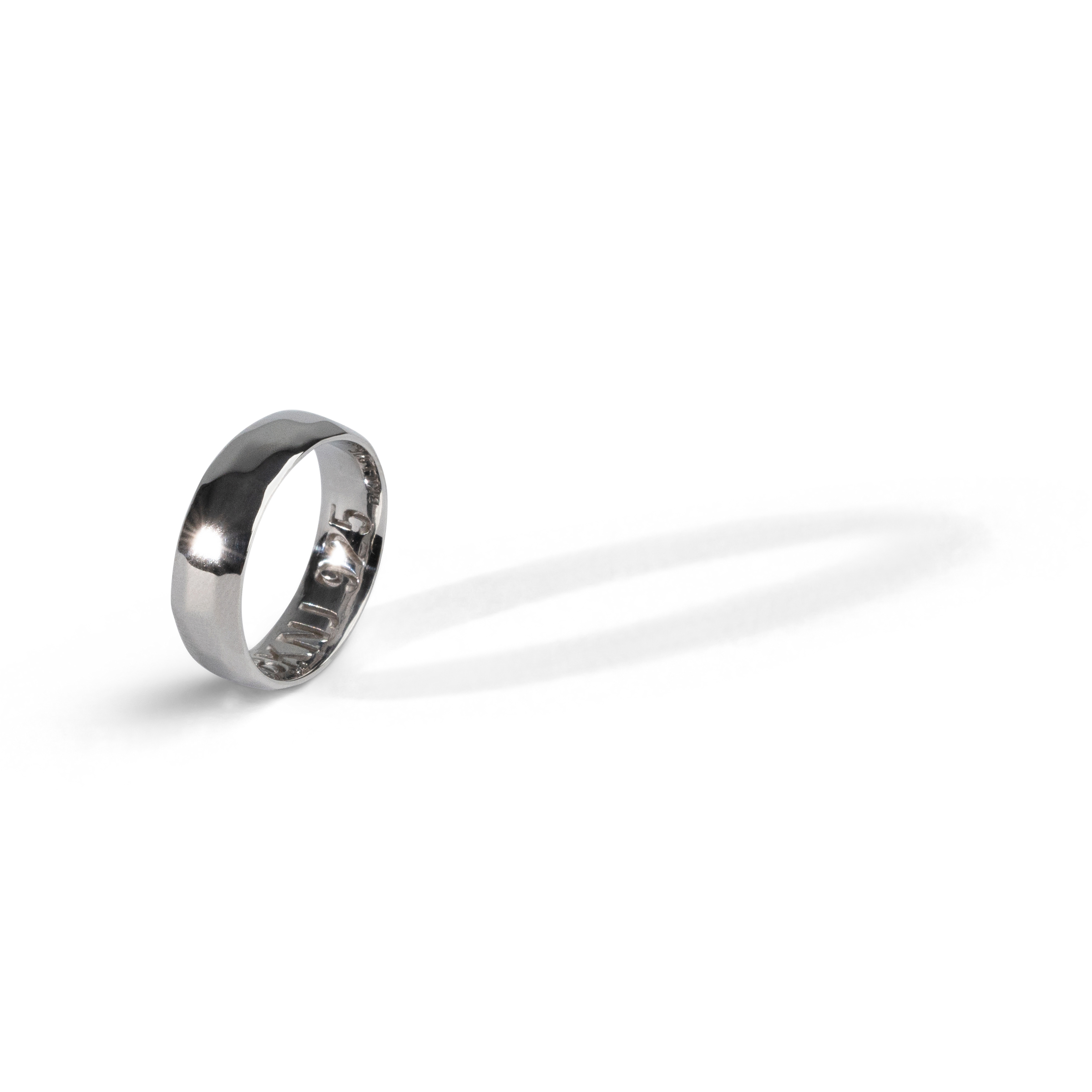Vow Band, Solid Sterling Silver, Platinum Vermeil, 7mm