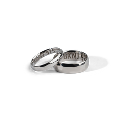 Vow Band, Solid Sterling Silver, Platinum Vermeil, 7mm