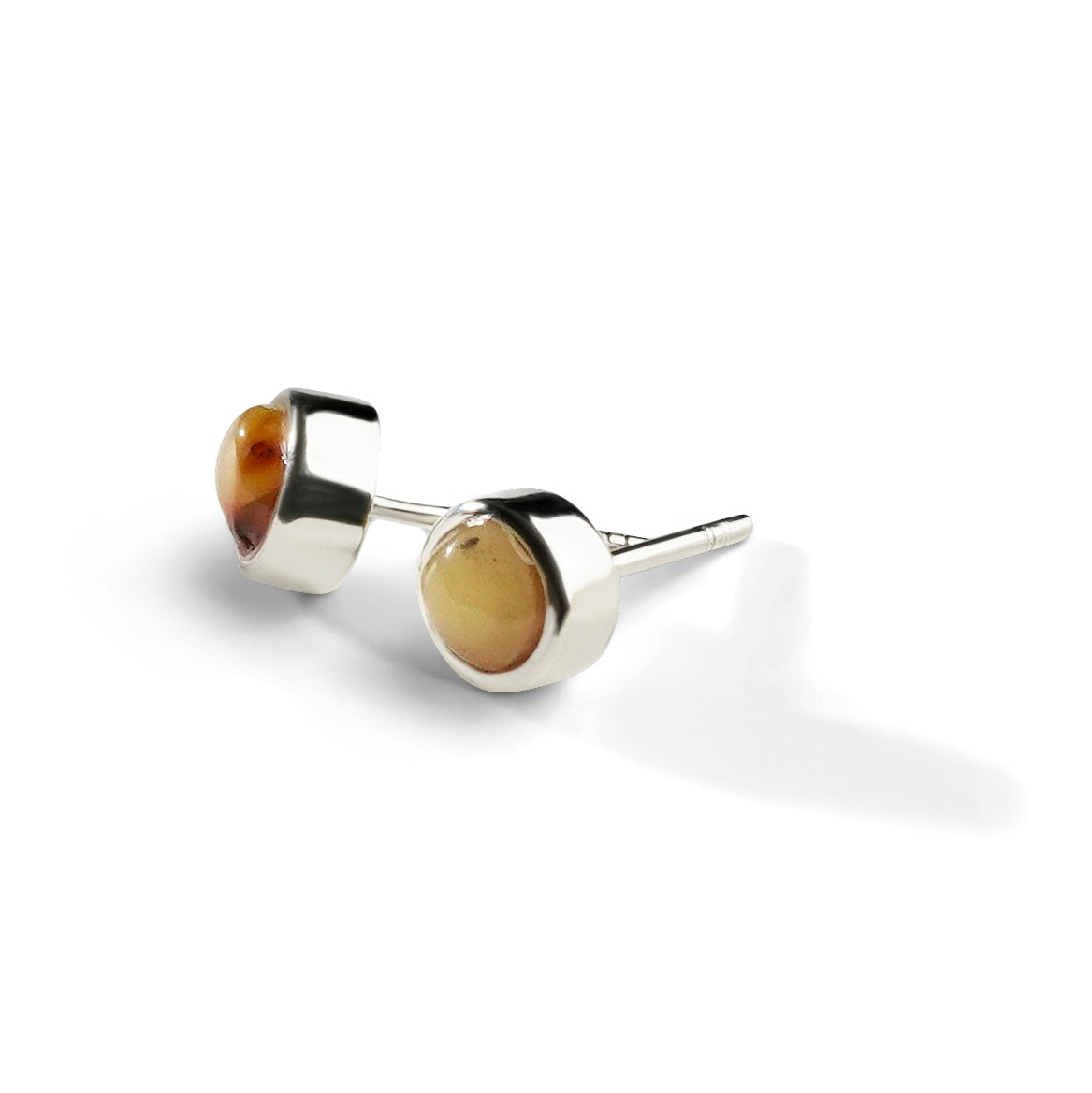 Colorful Life Stud Earrings, Sterling Silver, Amber