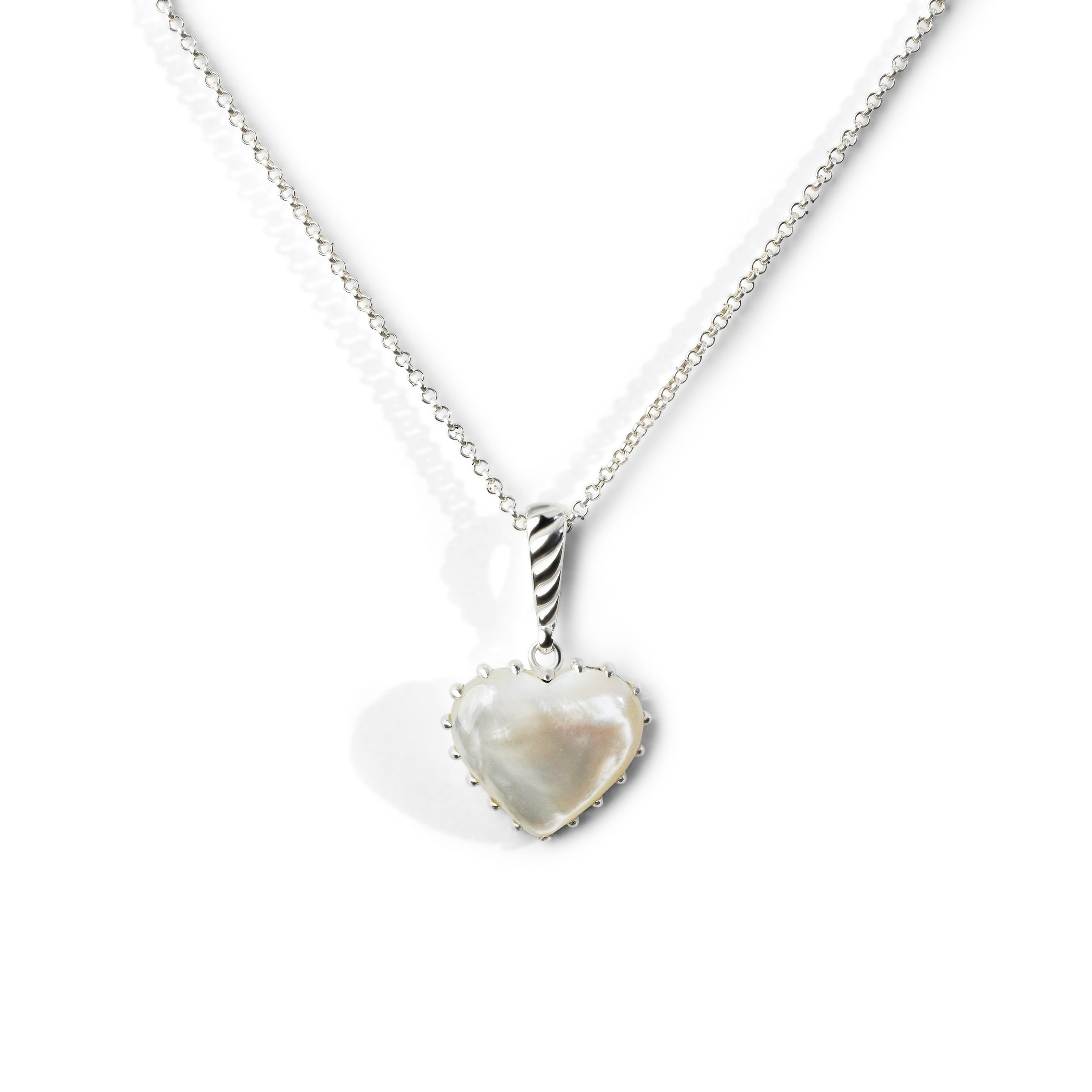 Colorful Life Croissant Necklace, Sterling Silver, Mother of Pearl