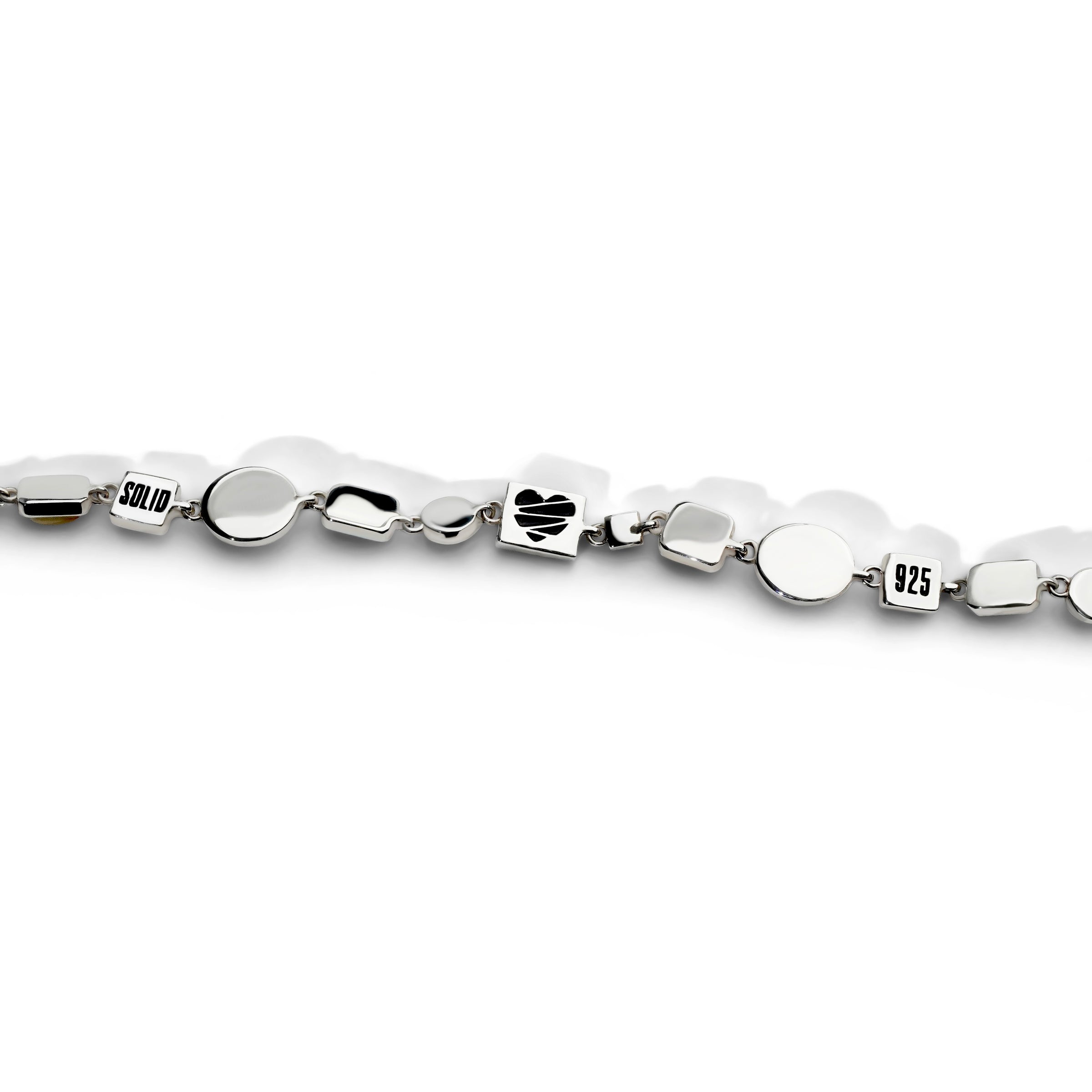 Colorful Life Bracelet, Solid Blocks, Sterling Silver, Gemstones