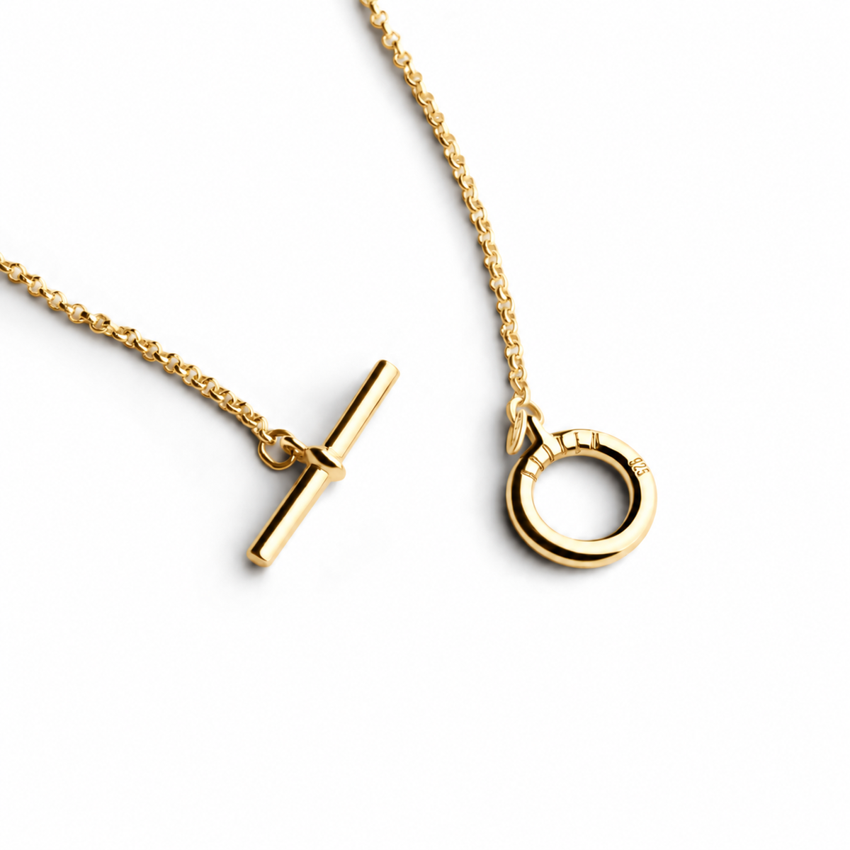 Colorful Life Toggle Necklace, Solid Sterling Silver, Gold Vermeil