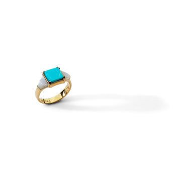 Colorful Life Ring, Sterling Silver, Gold Vermeil, Turquoise, Mother of Pearl