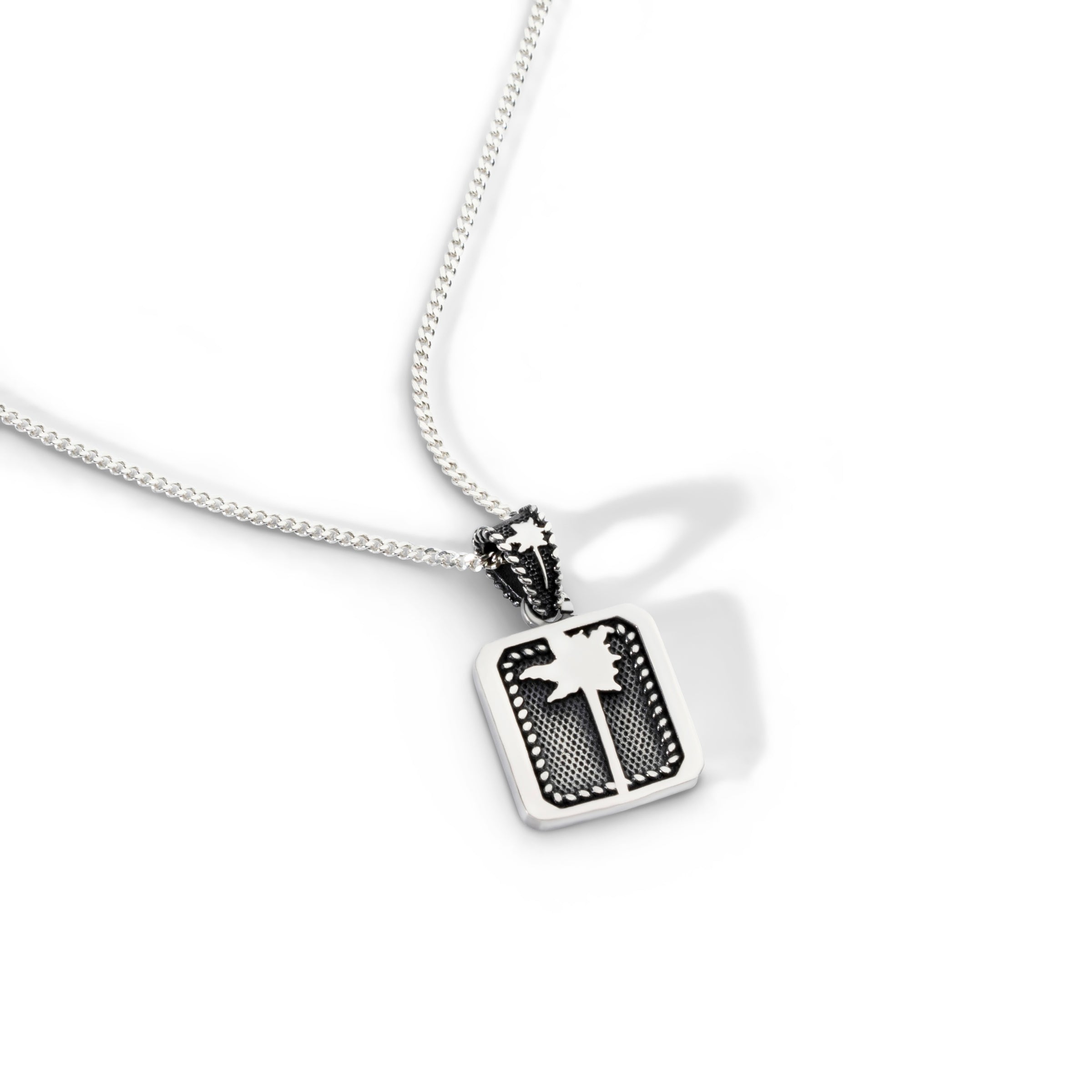 Maldiva Palm Necklace, Solid Sterling Silver