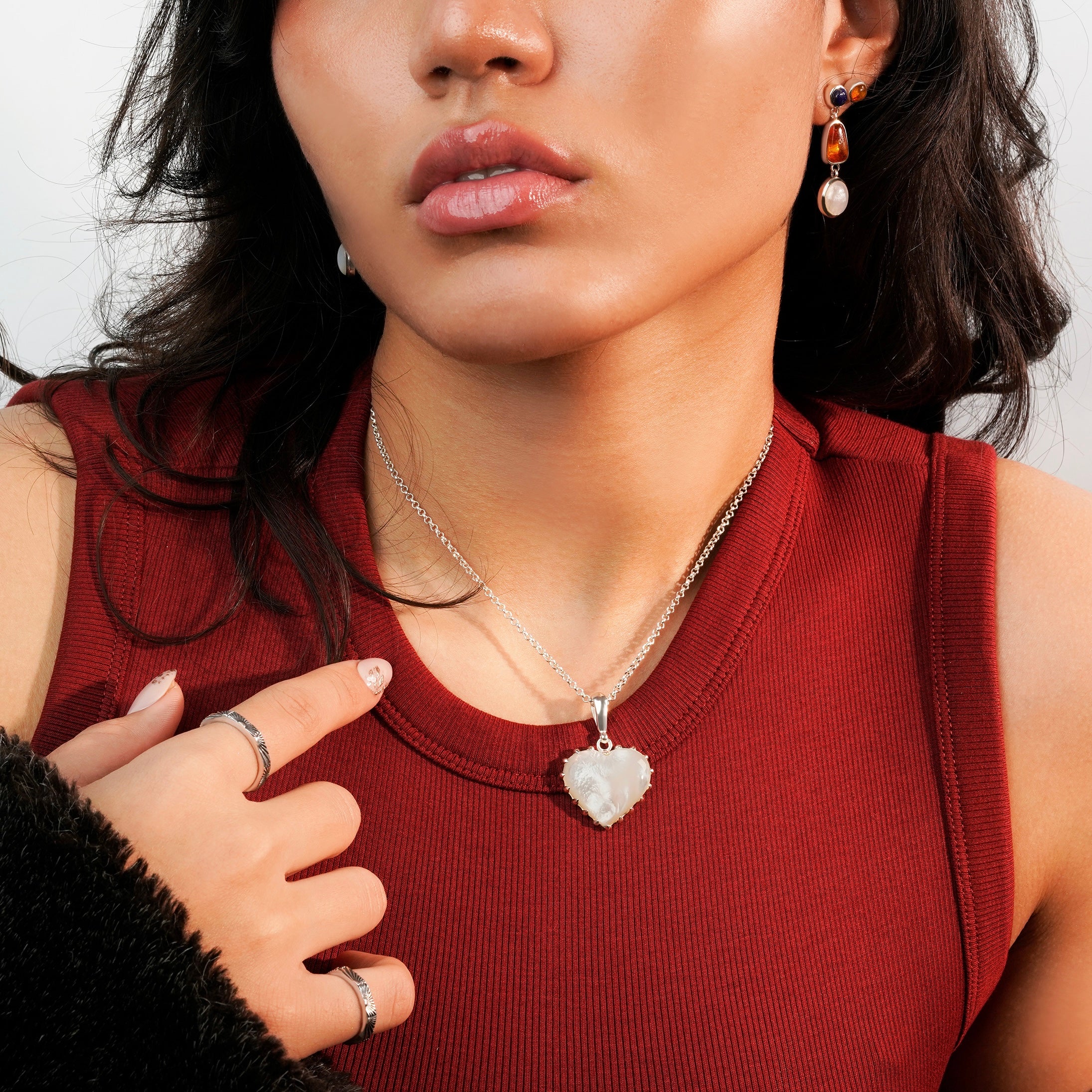 Colorful Life Pendant Necklace, Sterling Silver, Mother of Pearl