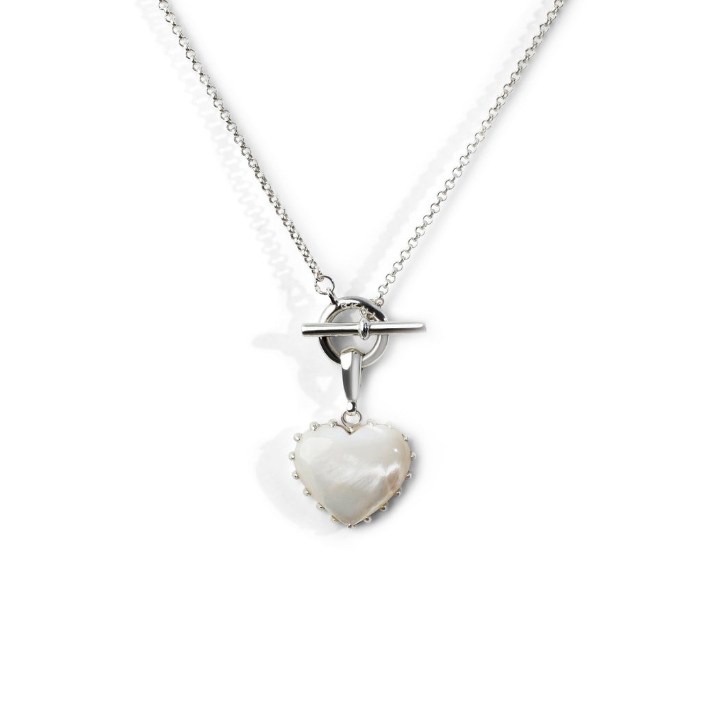 Gemstone Heart Necklace, Sterling Silver – BKNJ® Gemstone Heart Necklace, Sterling Silver – BKNJ®