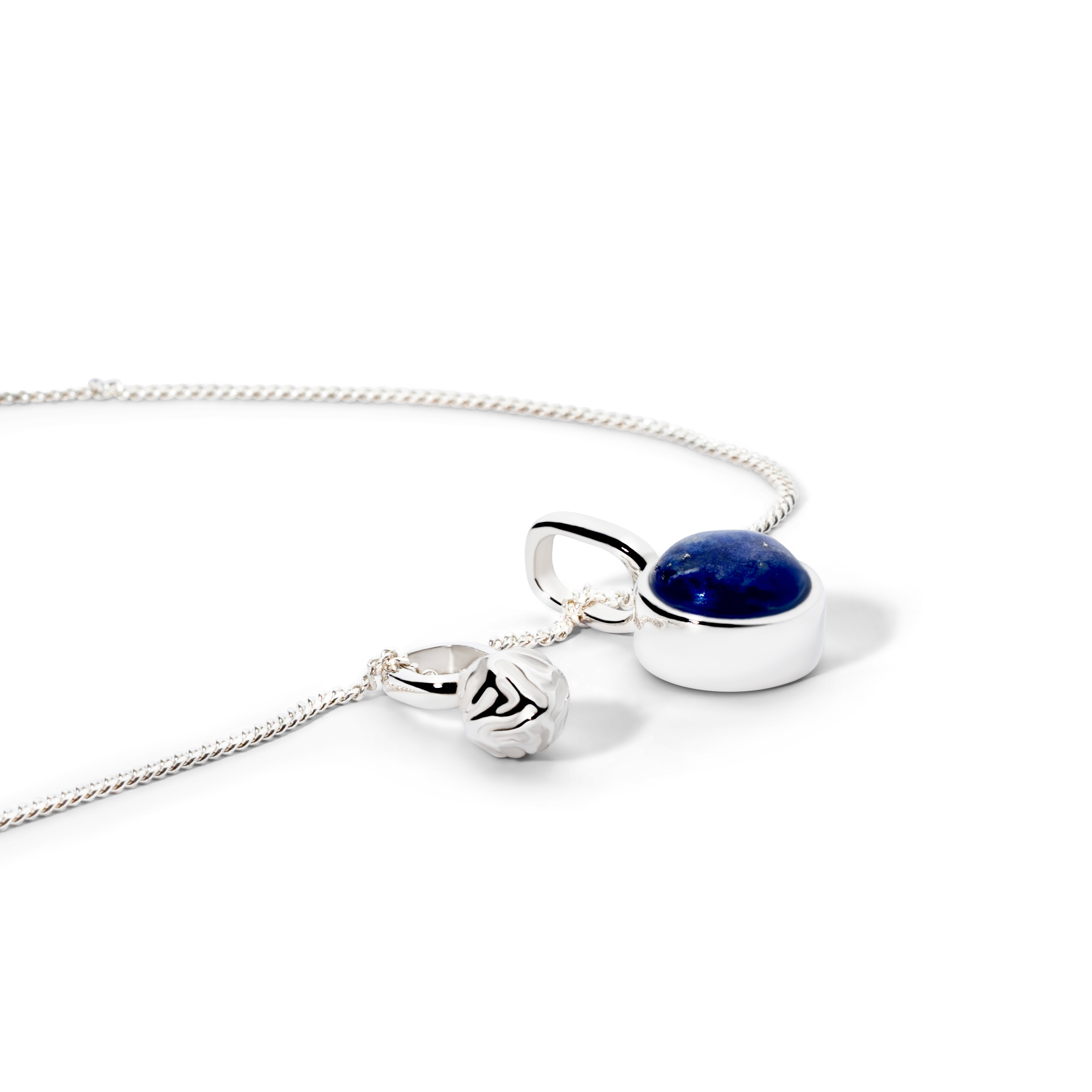 Colorful Life Necklace, Solid Sterling Silver, Lapis Lazuli