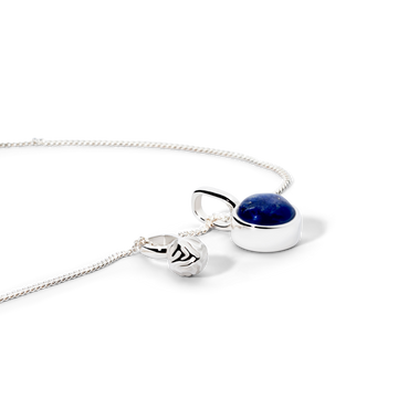 Colorful Life Necklace, Solid Sterling Silver, Lapis Lazuli