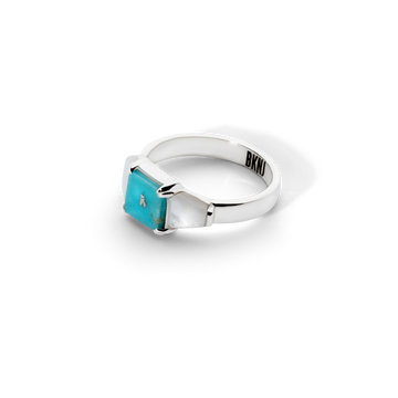 Colorful Life Ring, Sterling Silver, Turquoise, Mother of Pearl