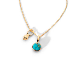 Colorful Life Necklace, Gold Vermeil, Sterling Silver, Treated Turquoise