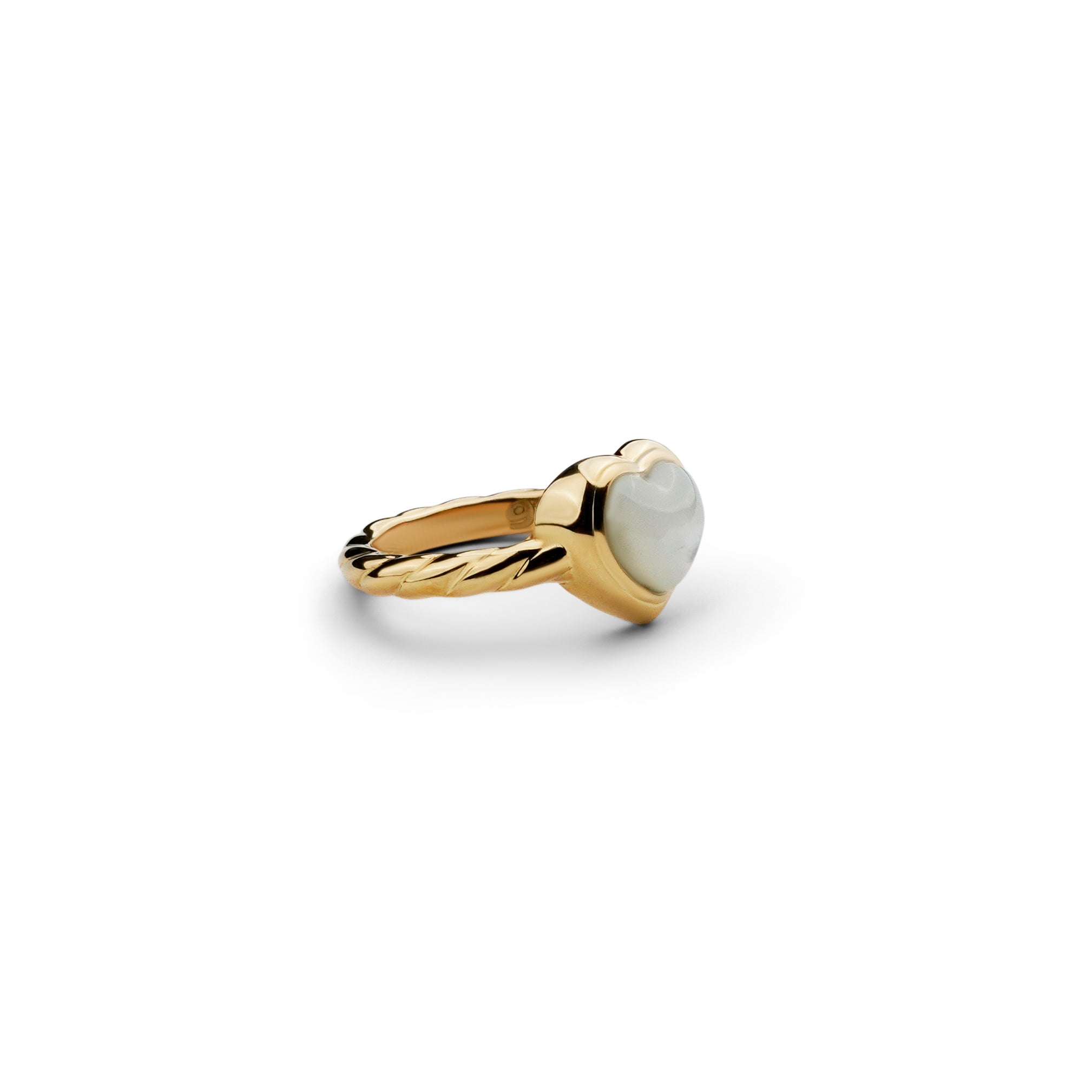 L'Amour Croissant Ring, Sterling Silver, Gold Vermeil, Mother of Pearl