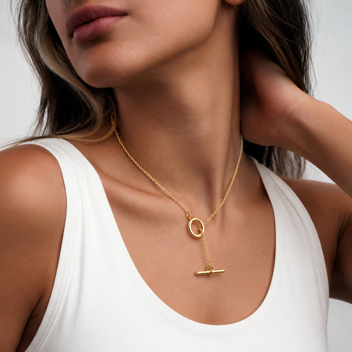 Colorful Life Toggle Necklace, Solid Sterling Silver, Gold Vermeil