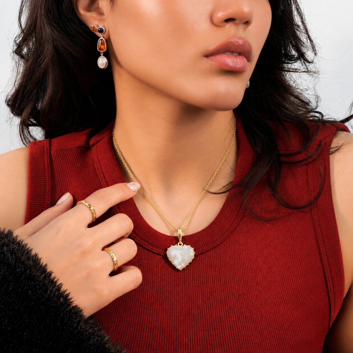 Colorful Life Pendant Necklace, Gold Vermeil, Mother of Pearl – view 2