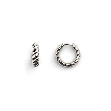 L'Amour Croissant Hoop Earrings, Sterling Silver