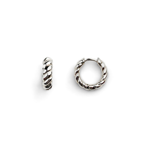 L'Amour Croissant Hoop Earrings, Sterling Silver