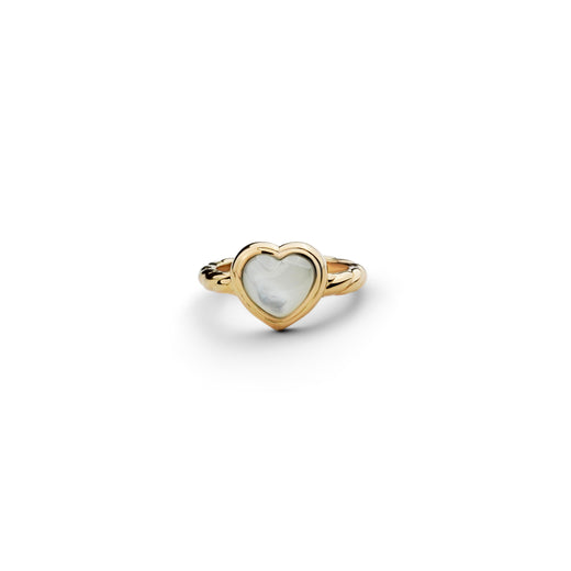 L'Amour Croissant Ring, Sterling Silver, Gold Vermeil, Mother of Pearl