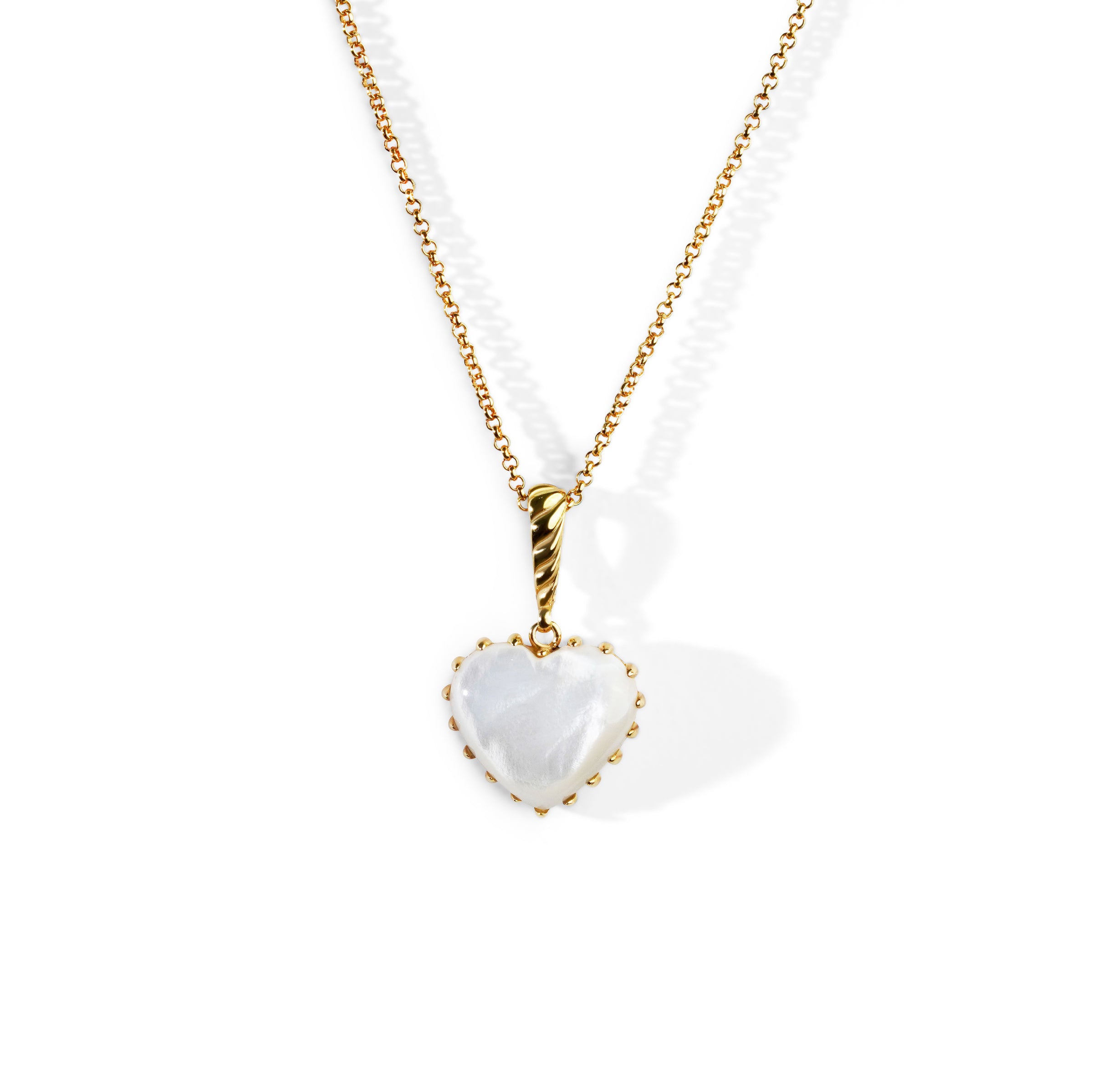 Colorful Life Croissant Necklace, Sterling Silver, Gold Vermeil, Mother of Pearl