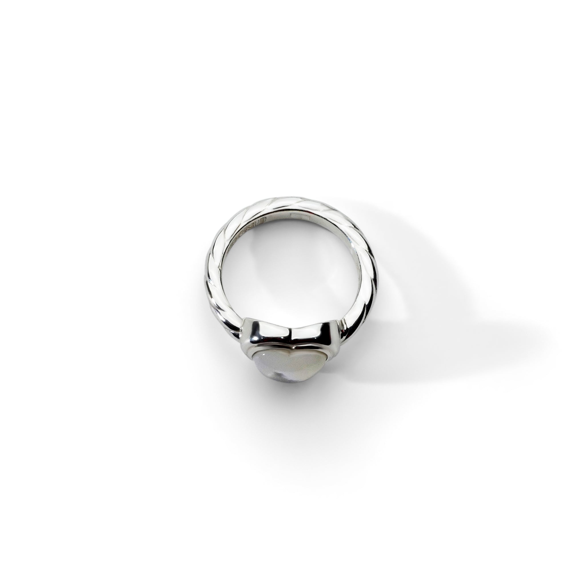 L'Amour Croissant Ring, Sterling Silver, Mother of Pearl