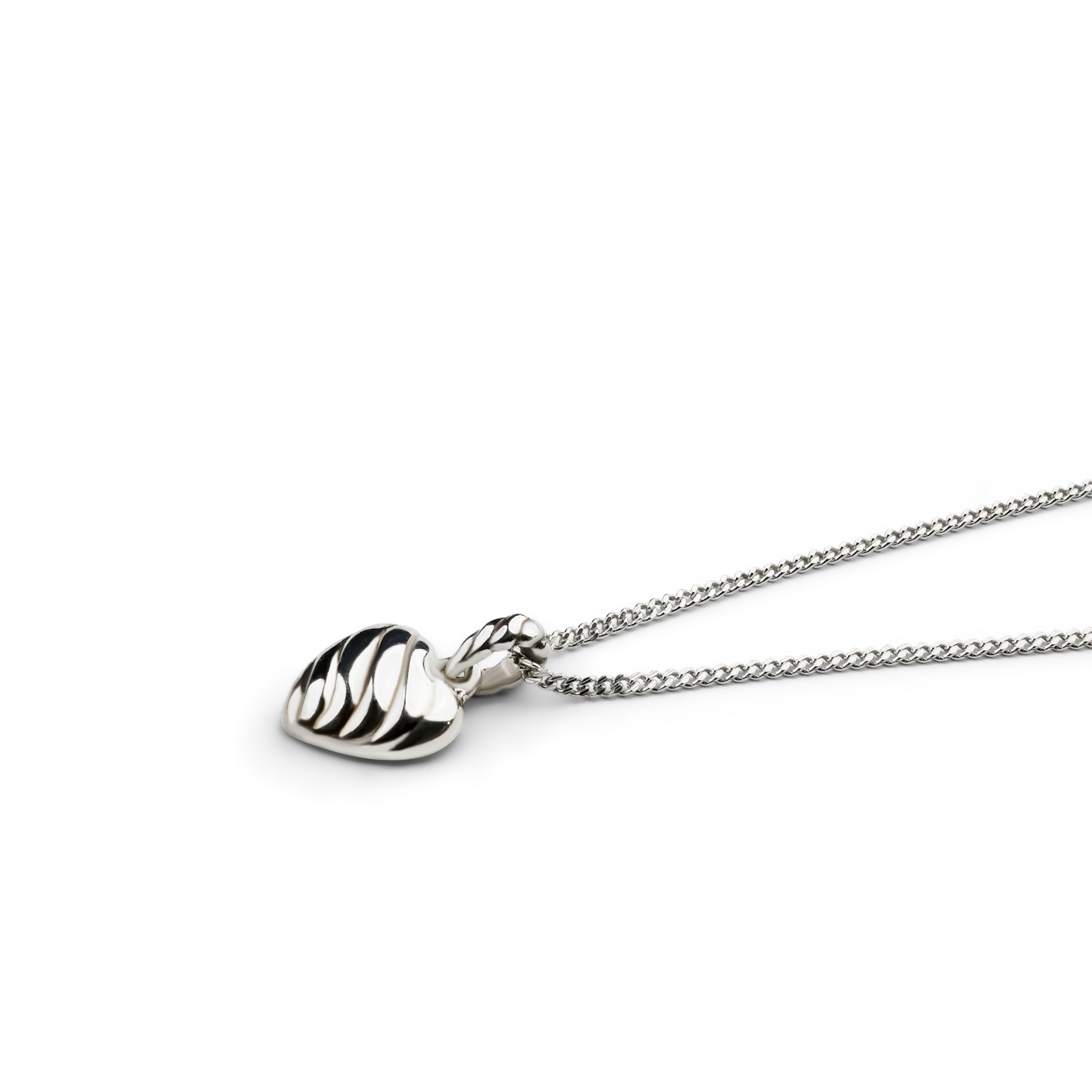 L'Amour Croissant Heart Necklace, Sterling Silver