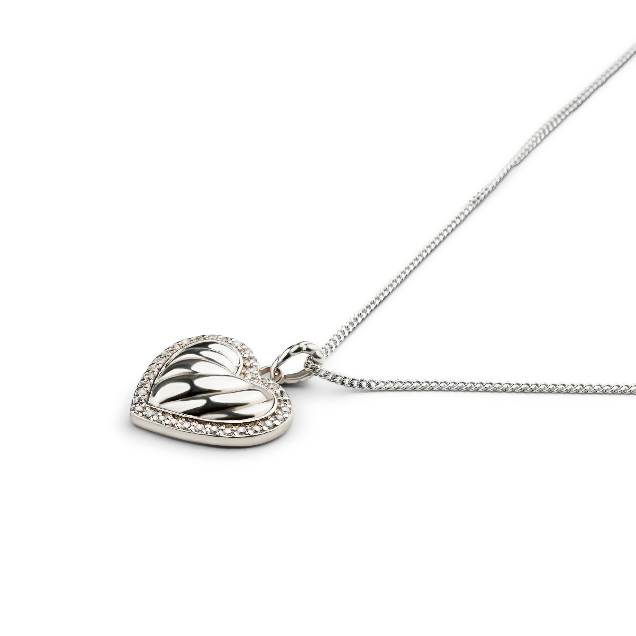 L'Amour Croissant Necklace, Sterling Silver, Gemstones