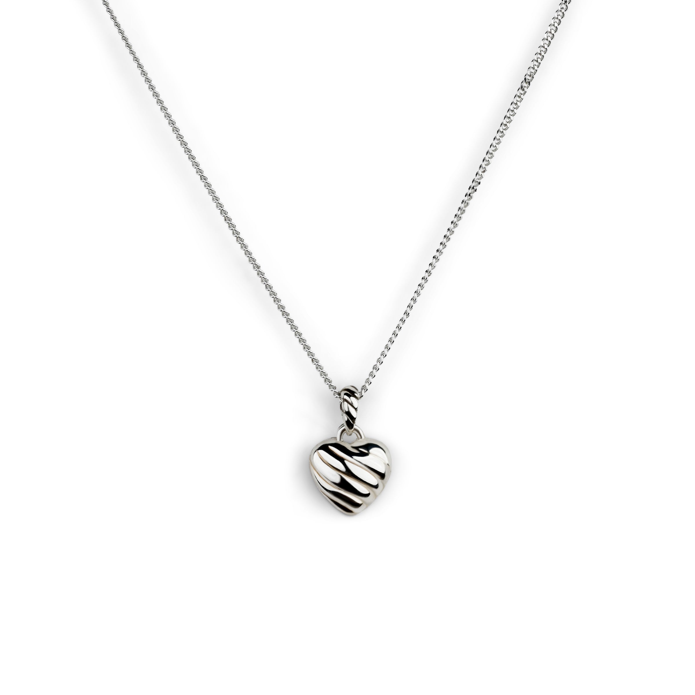 L'Amour Croissant Heart Necklace, Sterling Silver