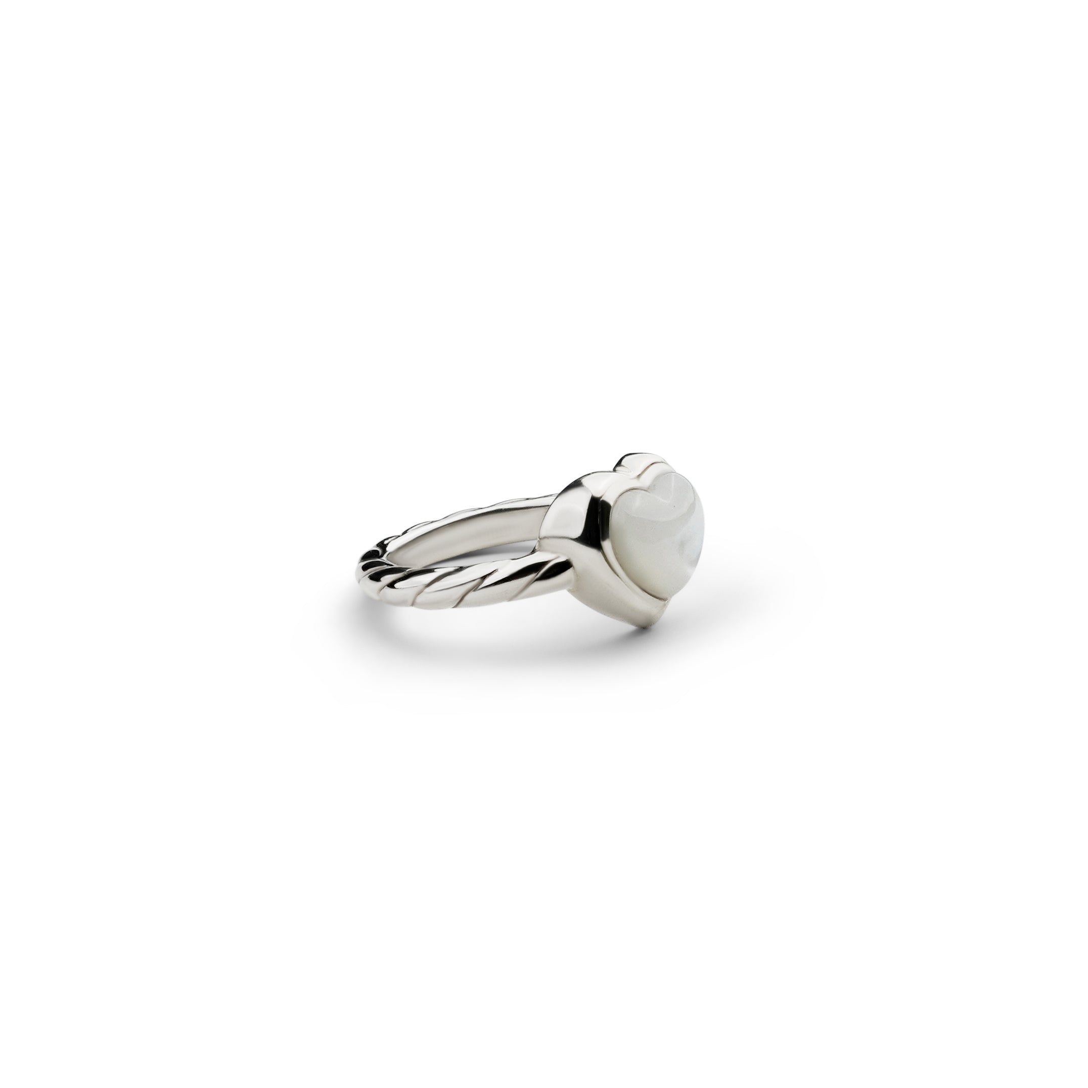 L'Amour Croissant Ring, Sterling Silver, Mother of Pearl